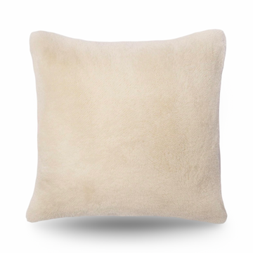 Ivory Cream Teddy Fur Fleece Soft Cushion - 22" x 22"