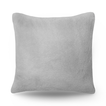 Silver Grey Teddy Fur Fleece Soft Cushion - 22" x 22"