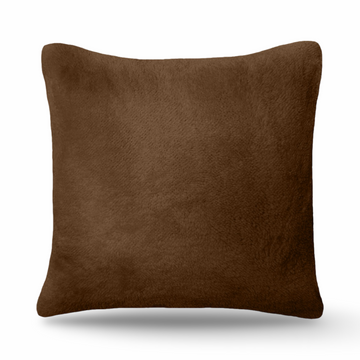 Chocolate Brown Teddy Fur Fleece Soft Cushions - 22" x 22"