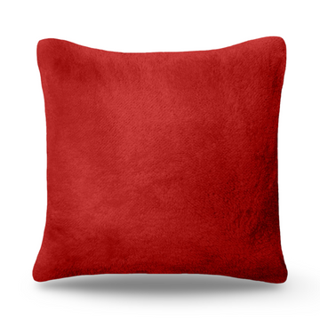 Red Teddy Fur Fleece Soft Cushion - 22" x 22"
