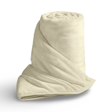 Cream Faux Fur Mink Soft Throw Blanket
