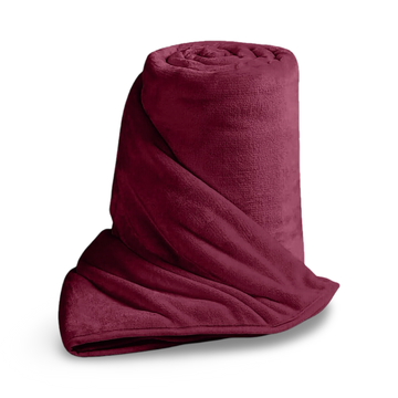 Burgundy Faux Fur Mink Soft Throw Blanket