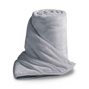 Silver Grey Faux Fur Mink Soft Throw Blanket