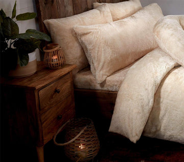 Ivory Cream Teddy Fur Fleece Soft Fitted Sheet