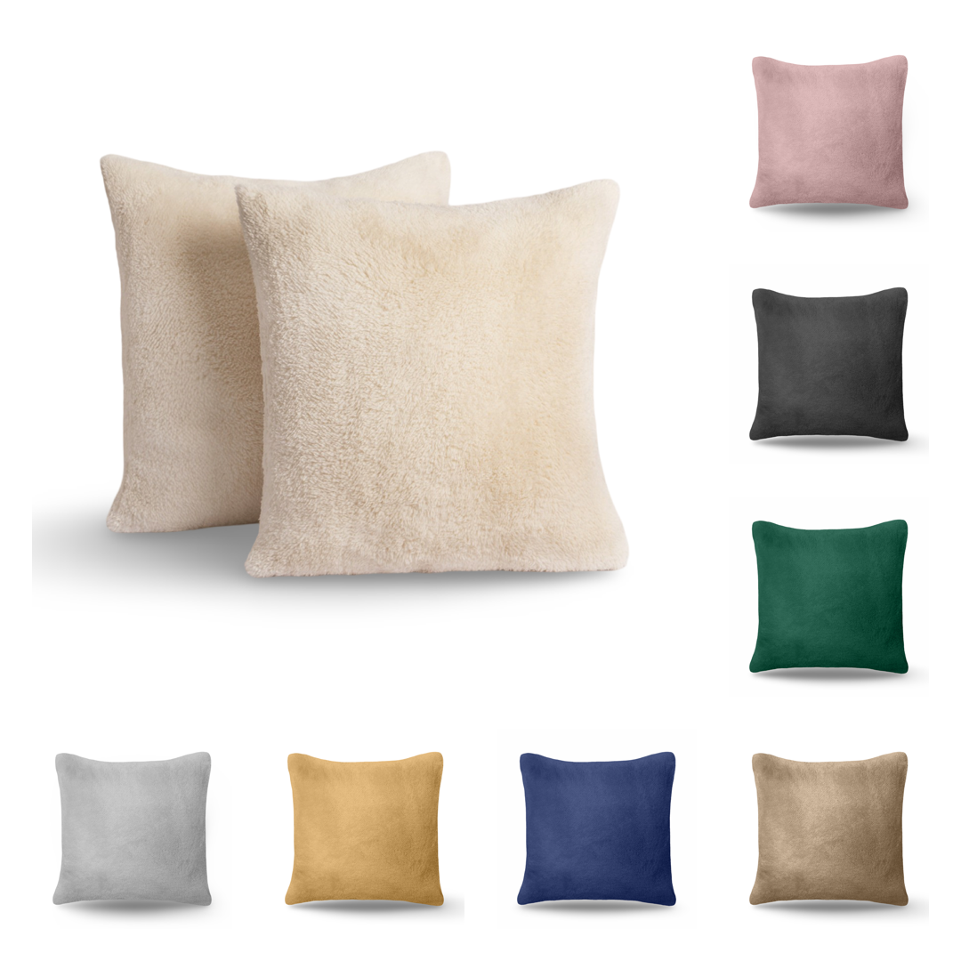 22" x 22" Teddy Fur Fleece Soft Cushions - 55 x 55 cm