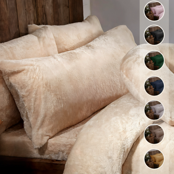 Teddy Fur Fleece Bolster Pillow - Body Orthopaedic Support Pillows - 3ft, 4ft6, 5ft