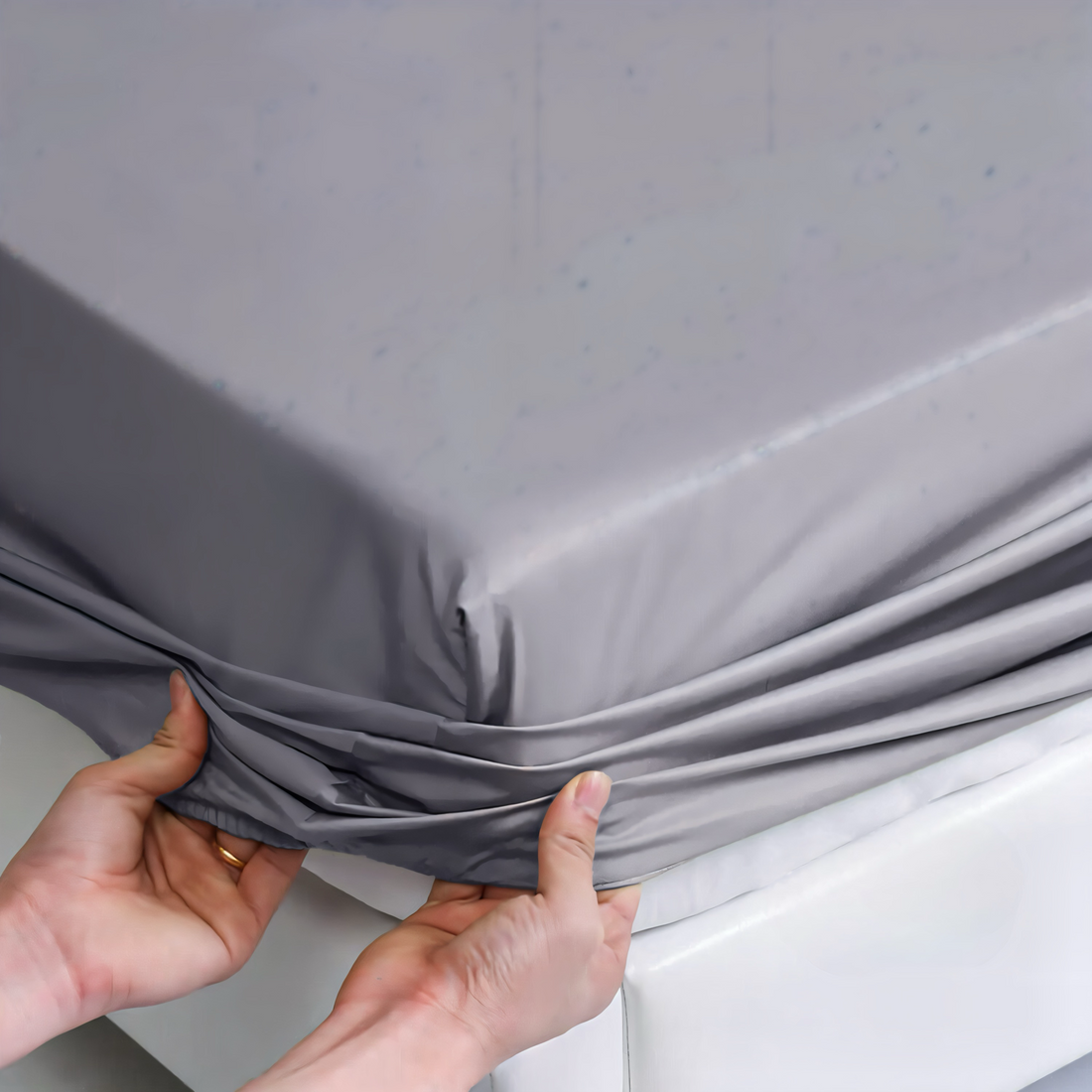 400 Thread Count Egyptian Cotton Fitted Bed Sheet - Silver Grey