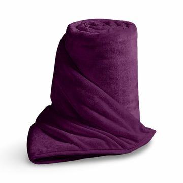 Aubergine Purple Faux Fur Mink Soft Throw Blanket