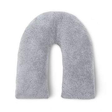 Silver Grey Teddy Fur Fleece Soft V Shape Pillow
