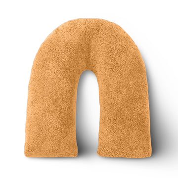 Ochre Mustard Teddy Fur Fleece Soft V Shape Pillow