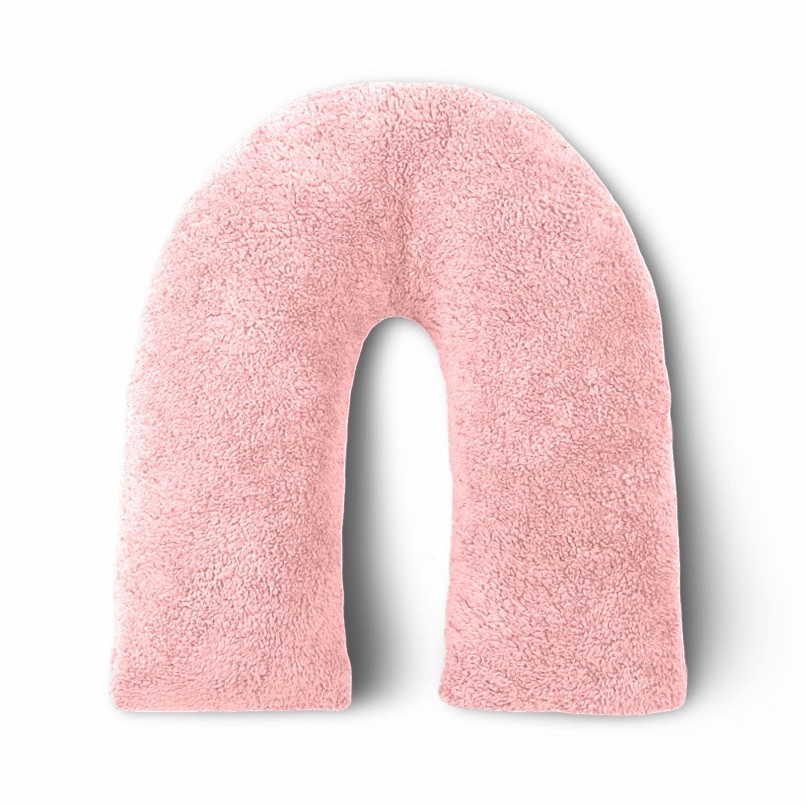 Blush Pink Teddy Fur Fleece Soft V Shape Pillow