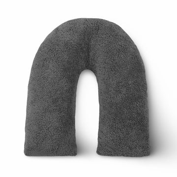 Charcoal Grey Teddy Fur Fleece Soft V Shape Pillow