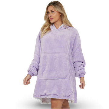 Lilac Oversized Hoodie Blanket - Reversible Sherpa Fleece Hoodie