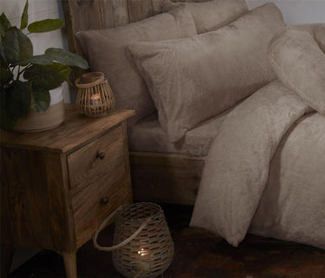 Natural Mink Teddy Fur Fleece Soft Fitted Sheet