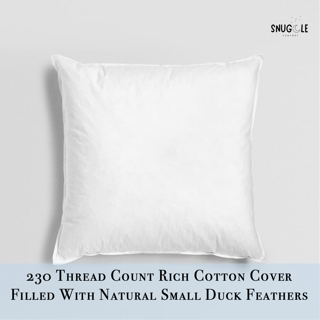 Natural Duck Feather Cushion Pads - 100% Cotton Casing