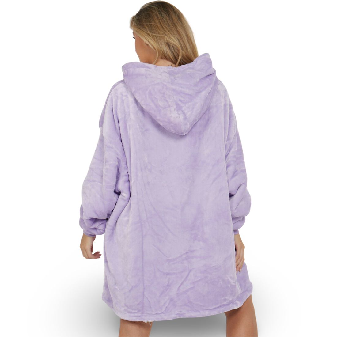 Lilac Oversized Hoodie Blanket - Reversible Sherpa Fleece Hoodie