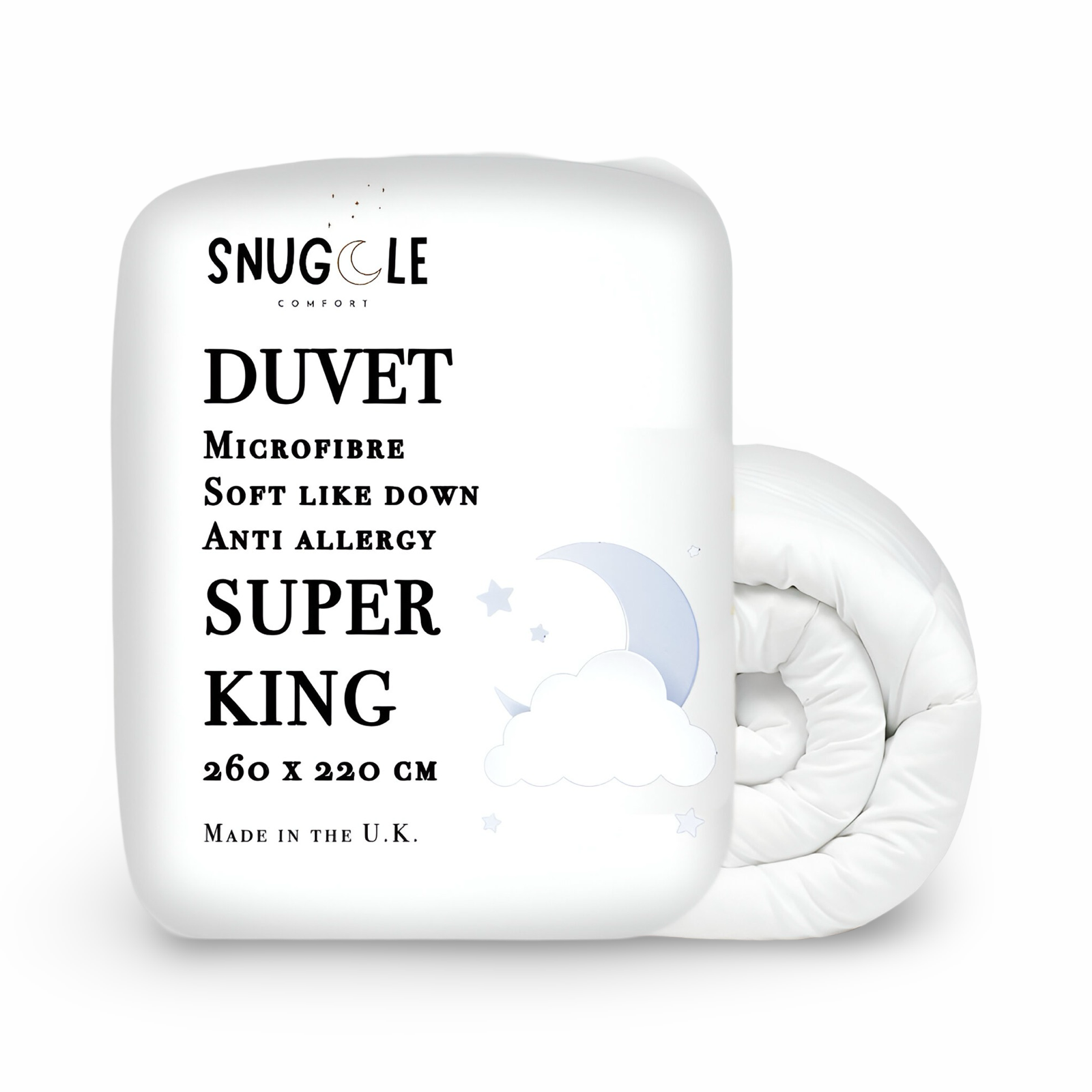 Superking Bed Size Microfibre Duvet Quilt - Soft Like Down Comforter Quilt - 260 cm x 220 cm